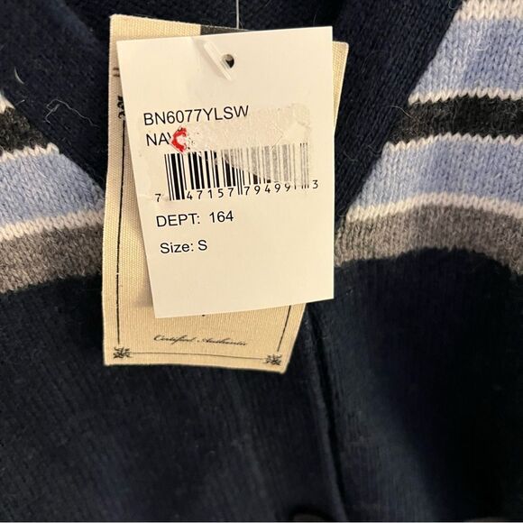 NWT Democracy Blue Striped Alpaca Blend Cardigan in Navy | Size XS - Picture 5 of 11